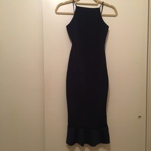 NWT- Missguided Navy Blue Midi Dress size 0
